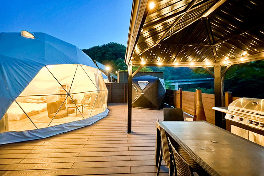 Large dome-shaped tent